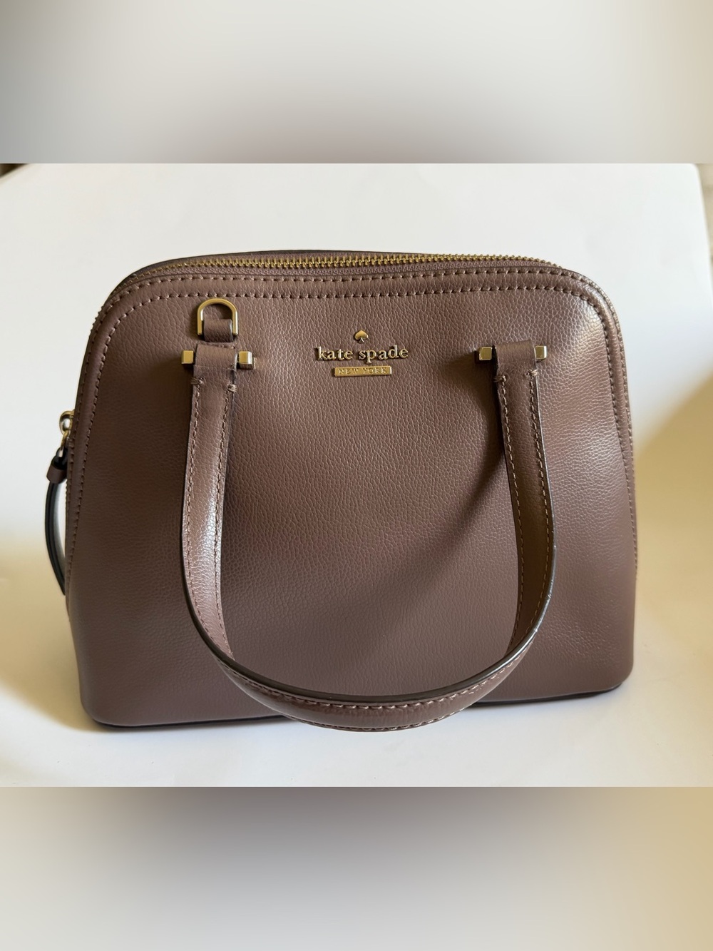 kate spade Taupe Leather Dome Satchel